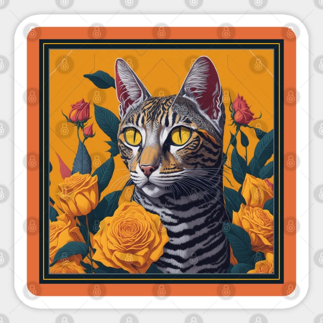 Egyptian mau. Style vector (yellow version 2 egyptian mau) Sticker by xlhombat